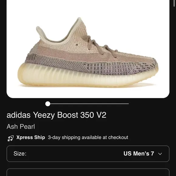 Adidas womens Yeezy Boost 350 V2 - Gray and Cream size 7 ASH PEARL