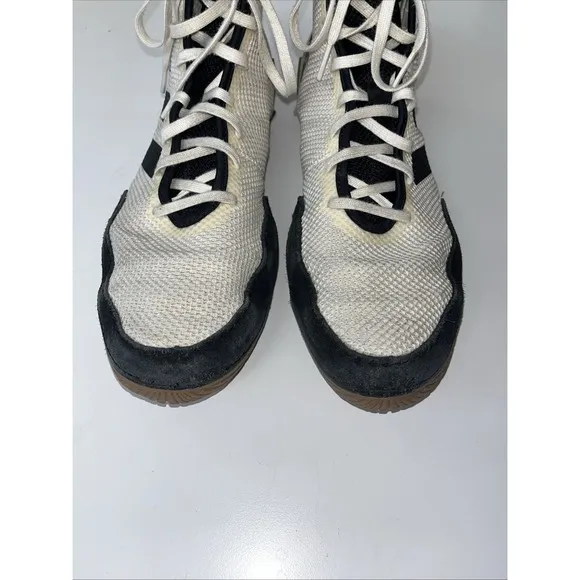 Adidas Wrestling Shoes Men's 12 Tech Fall 2.0 Ivory &amp; Black High Top