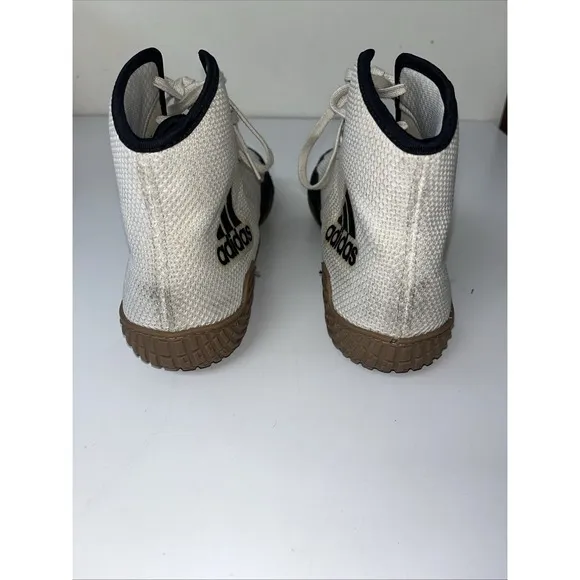Adidas Wrestling Shoes Men's 12 Tech Fall 2.0 Ivory &amp; Black High Top