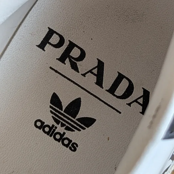 Adidas x PRADA Collab Cloud White &amp; Black Superstar Trainers Shoes Womens Sz 6