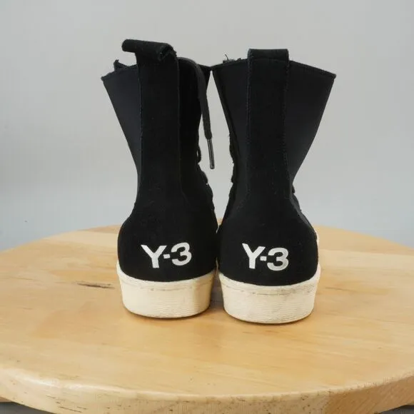 adidas Y-3 Pro Zip Mens Size 9.5 Shoes Black Yohji Yamamoto High Top Shell Toe