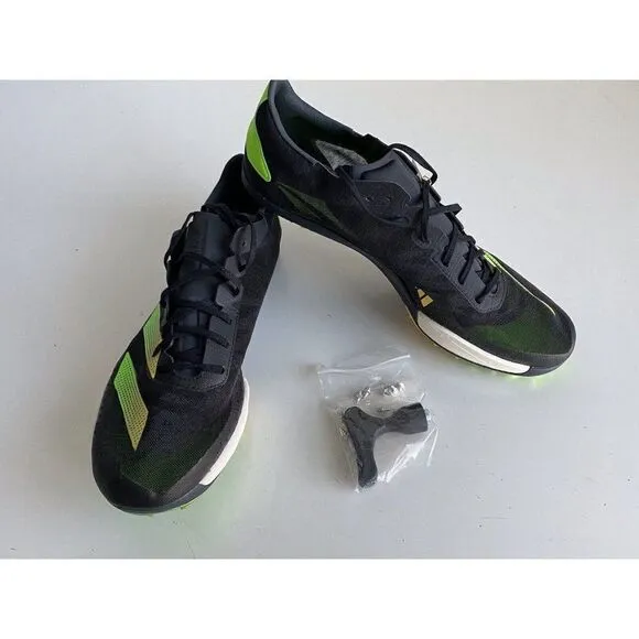Adidas ADIZERO AMBITION Track Spikes GY8401 Black Solar Green Men’s Size 13 NEW