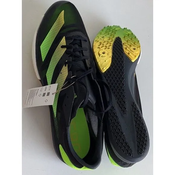 Adidas ADIZERO AMBITION Track Spikes GY8401 Black Solar Green Men’s Size 13 NEW