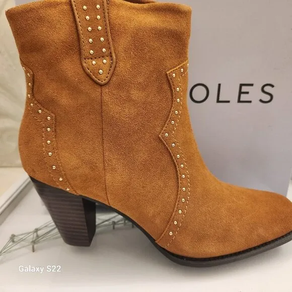Aerosoles &quot;Lazu&quot; Tan Suede/Leather Boots. NIB. Size 12. Host pick.
