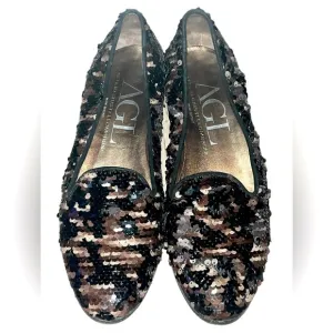 AGL Atillio Giusti Leombruni Women Sequin Shoes 37 (US 7), Used, Made in Italy