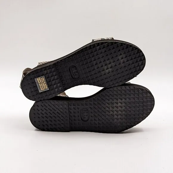 AGL Women Snake Embossed Leather Platform Strappy Sandals 7US 37EUR