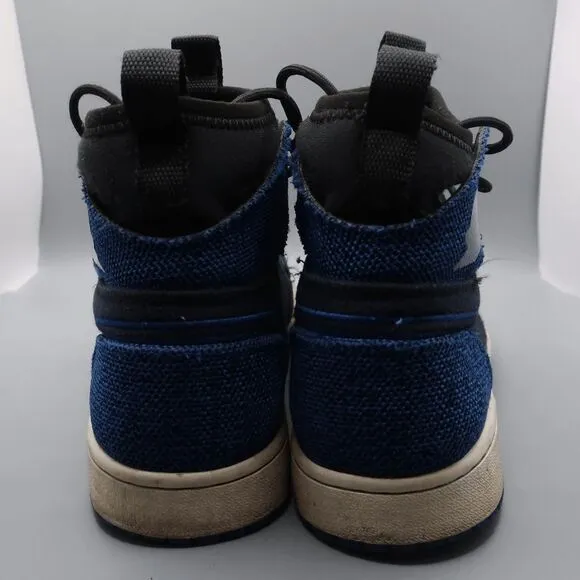 Air Jordan 1 Ultra High Royal Blue Black Flyknit Sneakers Mens Size 10.5