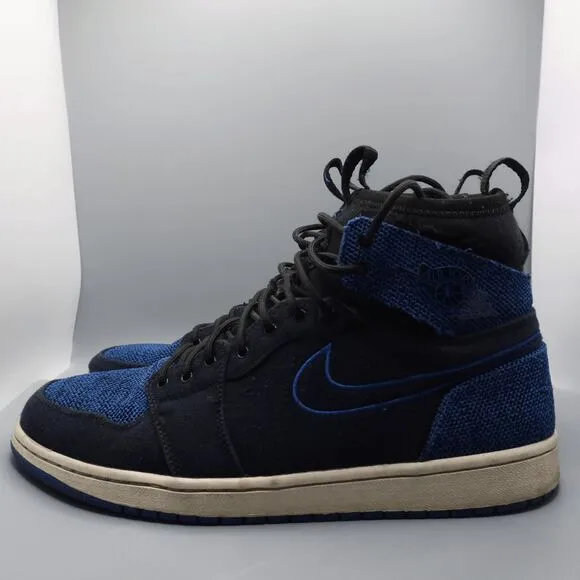 Air Jordan 1 Ultra High Royal Blue Black Flyknit Sneakers Mens Size 10.5