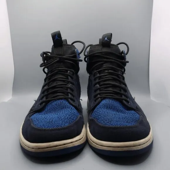 Air Jordan 1 Ultra High Royal Blue Black Flyknit Sneakers Mens Size 10.5