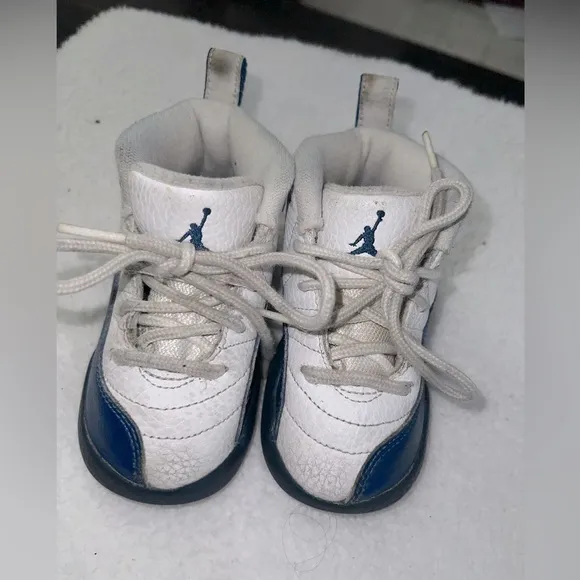 Air Jordan 12 Retro 'Indigo Kids White and Blue Shoes