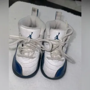Air Jordan 12 Retro 'Indigo Kids White and Blue Shoes
