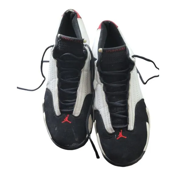 Air Jordan 14 Retro Black Toe Mens Sneakers Shoes White 487471-102 High Top 12M