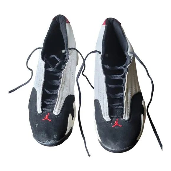 Air Jordan 14 Retro Black Toe Mens Sneakers Shoes White 487471-102 High Top 12M