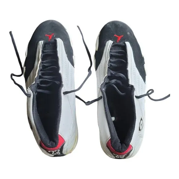 Air Jordan 14 Retro Black Toe Mens Sneakers Shoes White 487471-102 High Top 12M