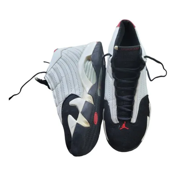 Air Jordan 14 Retro Black Toe Mens Sneakers Shoes White 487471-102 High Top 12M