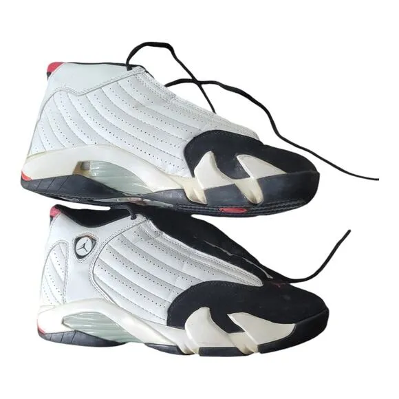 Air Jordan 14 Retro Black Toe Mens Sneakers Shoes White 487471-102 High Top 12M