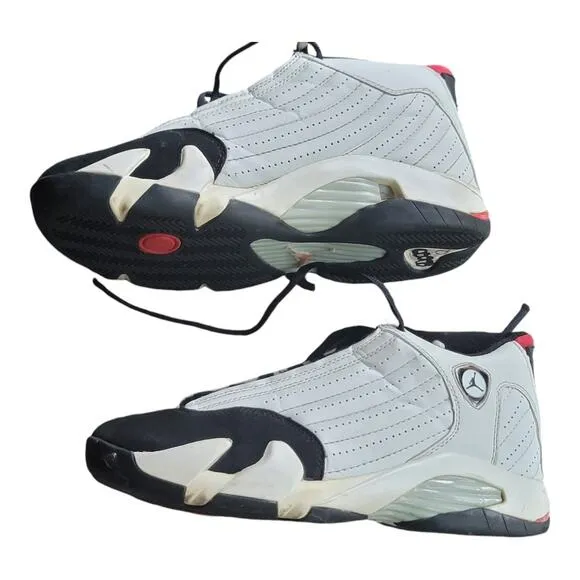 Air Jordan 14 Retro Black Toe Mens Sneakers Shoes White 487471-102 High Top 12M