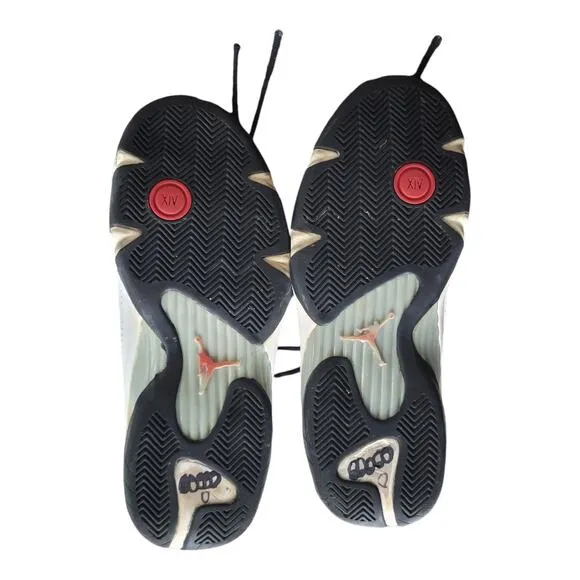 Air Jordan 14 Retro Black Toe Mens Sneakers Shoes White 487471-102 High Top 12M