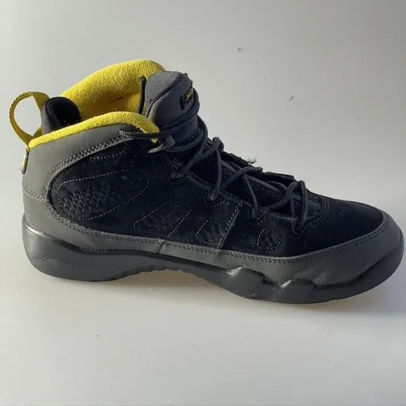 Air Jordan 9 Retro Nike Tennis Shoes High Top Dark Charcoal Sneaker Kids Size 3Y