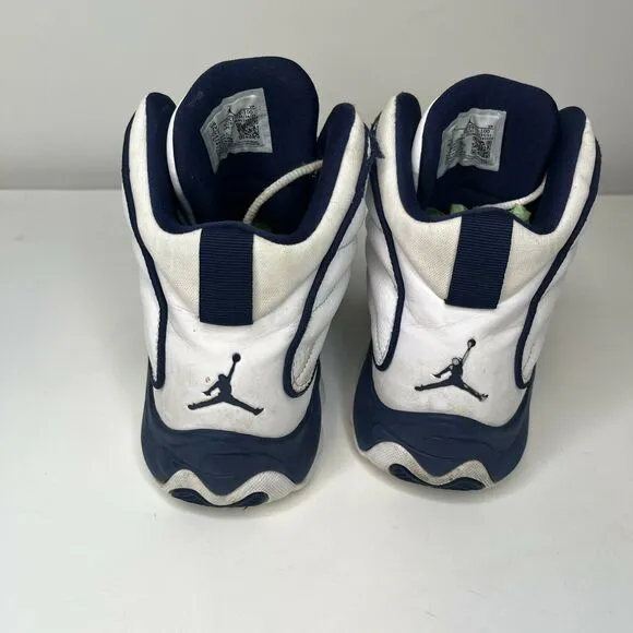 Air Jordan Youth Pro Strong GS White Midnight Navy Basketball Shoes size 7Y