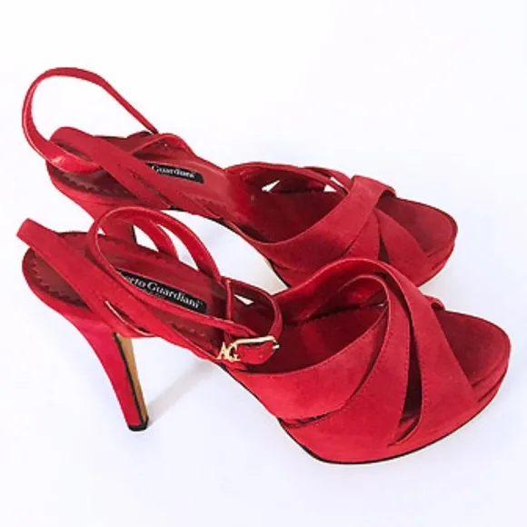 Alberto Guardiani Vero Cuoio Red Designer Shoes