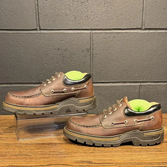 Aldo Chunky Brown Leather Moc Toe Platform Shoes Men’s 10