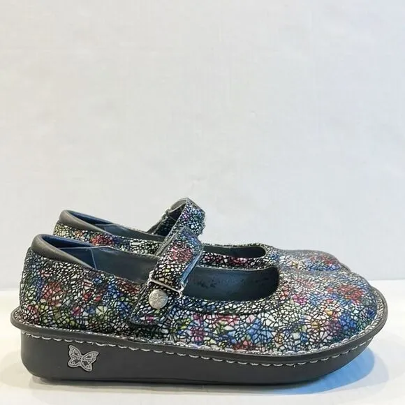 Alegria Genuine Leather Shoes Mary Jane Mosaic Women Platform Wedge sz 36