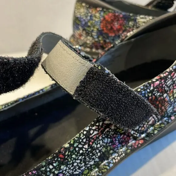 Alegria Genuine Leather Shoes Mary Jane Mosaic Women Platform Wedge sz 36