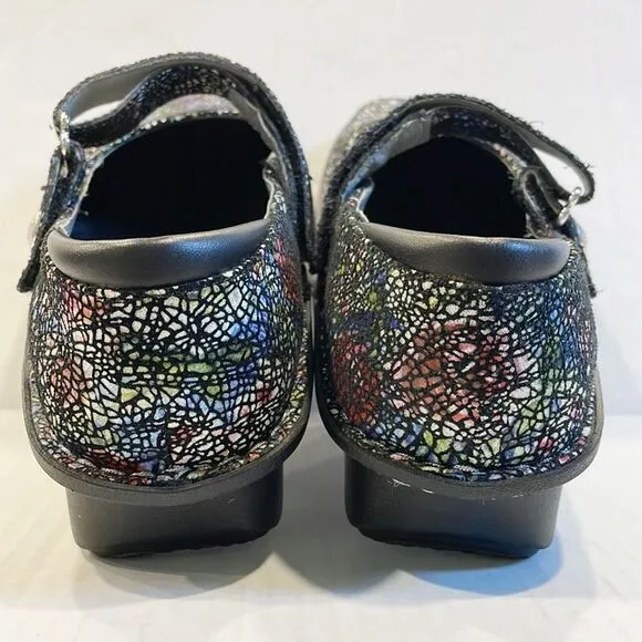 Alegria Genuine Leather Shoes Mary Jane Mosaic Women Platform Wedge sz 36