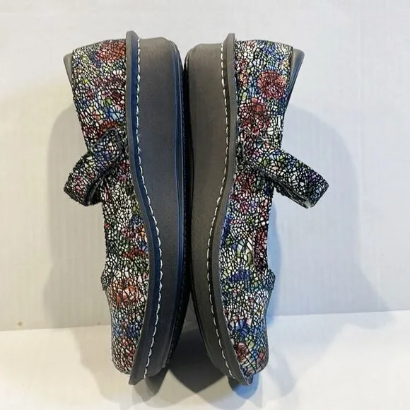 Alegria Genuine Leather Shoes Mary Jane Mosaic Women Platform Wedge sz 36