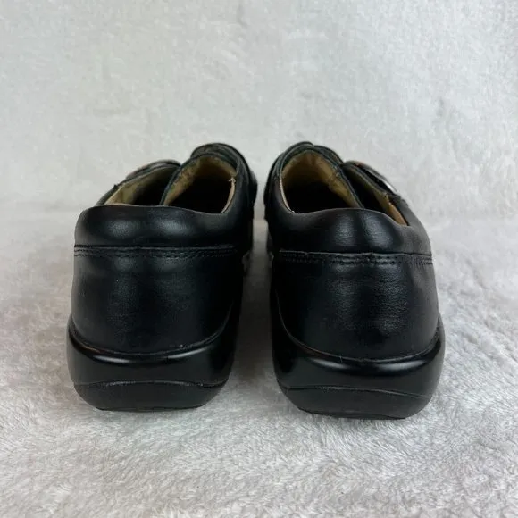 Alegria Leather Shoes 9/9.5 Womens 39 EU Khloe Black‎ Nappa Buckle Wedge