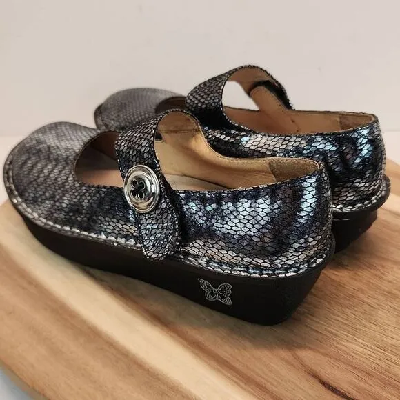 Alegria PG Lite Paloma Pewter Charmer Mary Jane Shoes Womens Size US 7 - 7.5 / E
