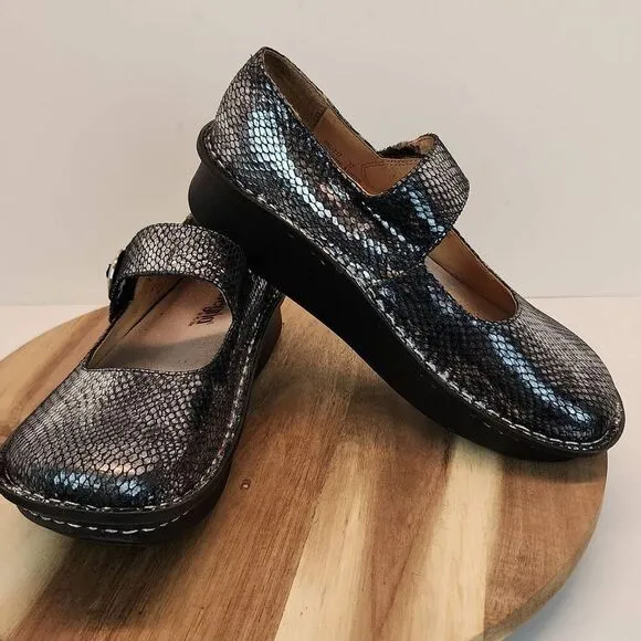 Alegria PG Lite Paloma Pewter Charmer Mary Jane Shoes Womens Size US 7 - 7.5 / E