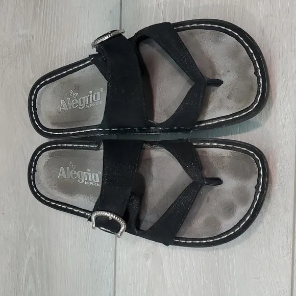Alegria Women VAL-971 Suede Wedge Sandals shoes sz 37/7-7.5