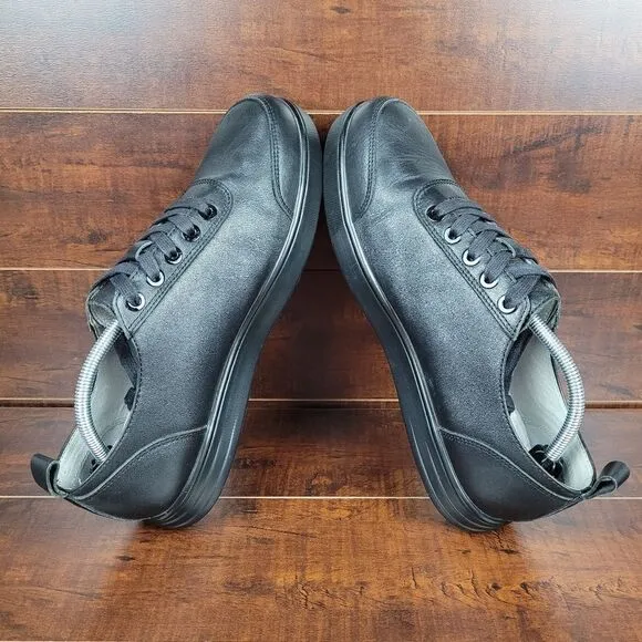 Alegria Stretcher Black Tumbled Leather Lace-Up Sneaker EU 44 (US Mens Size 11)