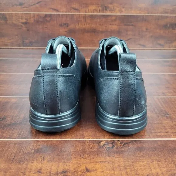 Alegria Stretcher Black Tumbled Leather Lace-Up Sneaker EU 44 (US Mens Size 11)