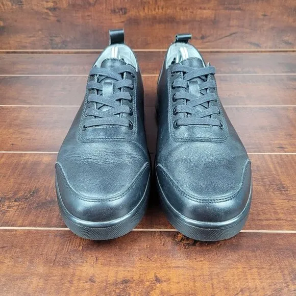 Alegria Stretcher Black Tumbled Leather Lace-Up Sneaker EU 44 (US Mens Size 11)