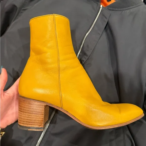 Alessandro Vasini JUAN 60MM ANKLE BOOT IN MUSTARD CALFSKIN