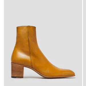 Alessandro Vasini JUAN 60MM ANKLE BOOT IN MUSTARD CALFSKIN