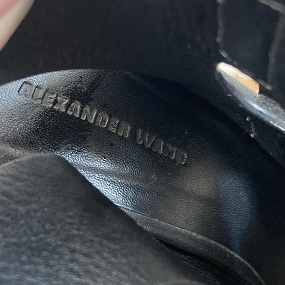 Alexander Wang Shoes Womens 37 Black Leather Jute‎ Wedge Sandal Buckle Closure