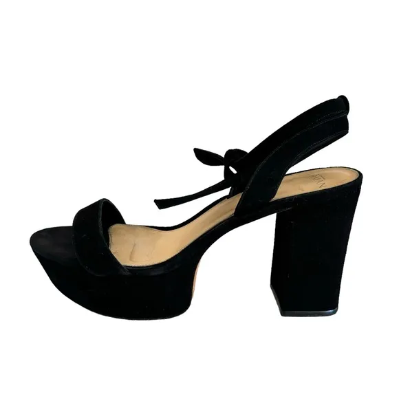 Alexandre Birman Black Suede Leather Platform Ankle Strap Sandals Women’s