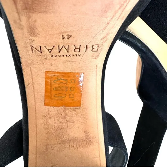 Alexandre Birman Black Suede Leather Platform Ankle Strap Sandals Women’s