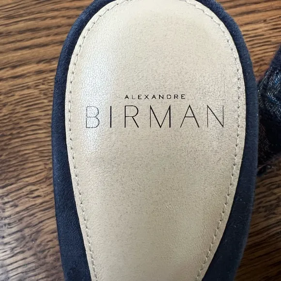 ALEXANDRE BIRMAN Georgia Brocade Mules Navy Floral Heeled Woven Tapestry 36.5
