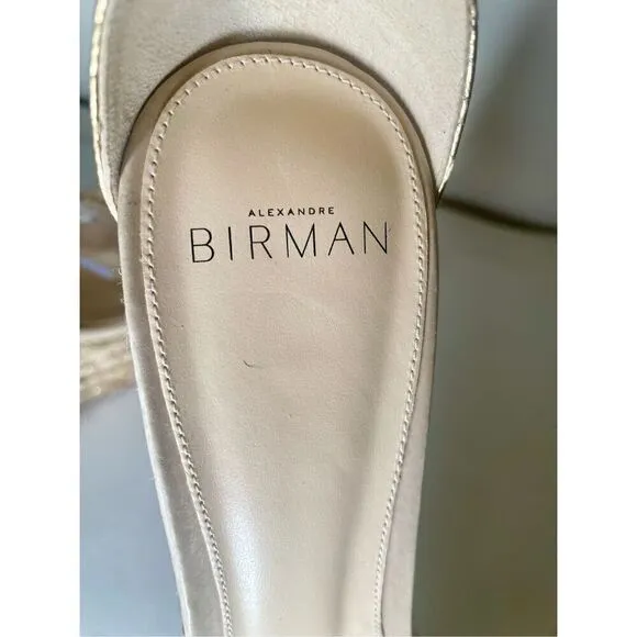 ALEXANDRE BIRMAN GOLD LEATHER ESPADRILLE WEDGE size 40