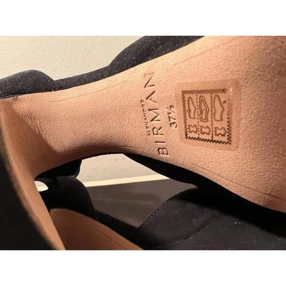 Alexandre Birman Vita Black Suede 4.75&quot; Platform Heel Sandals 37.5/US 7 $695