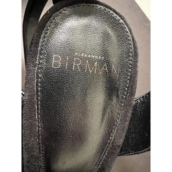 Alexandre Birman Vita Black Suede 4.75&quot; Platform Heel Sandals 37.5/US 7 $695
