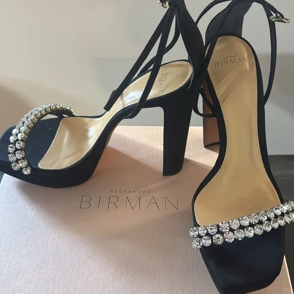 ALEXANDRE BIRMANAgnes crystal-embellished faille platform sandals SIZE 39.5