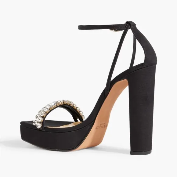ALEXANDRE BIRMANAgnes crystal-embellished faille platform sandals SIZE 39.5