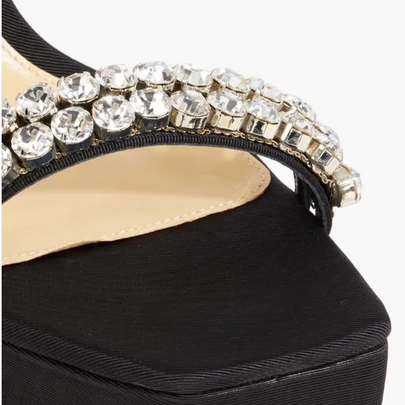 ALEXANDRE BIRMANAgnes crystal-embellished faille platform sandals SIZE 39.5