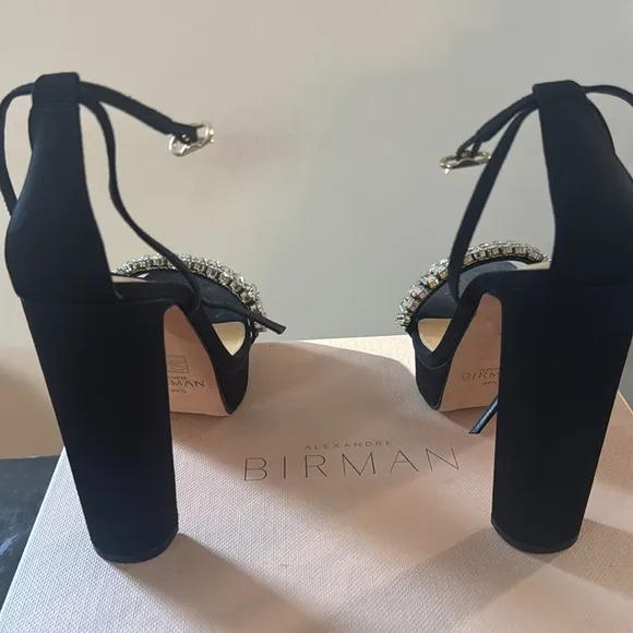 ALEXANDRE BIRMANAgnes crystal-embellished faille platform sandals SIZE 39.5